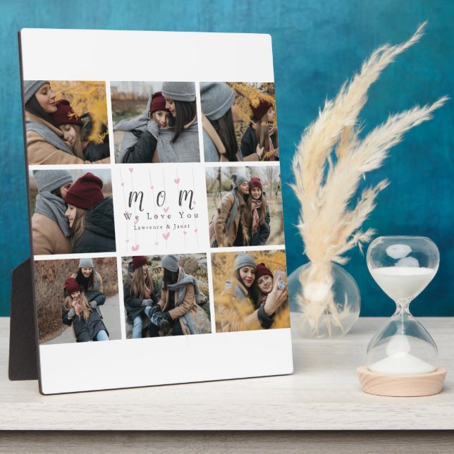 Plaque Photo Monogramme photo personnalisée Collage mère famill (Côté)