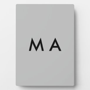 Plaque Photo Monogramme simple ajoutez votre lettre de nom homm