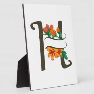 Plaque Photo Monographie florale H lettre majuscule