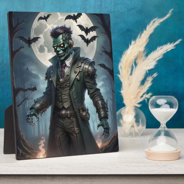 Plaque Photo Monstre de Frankenstein Steampunk Halloween (Côté)
