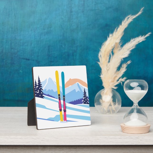 Plaque Photo Montagne de ski d'hiver (Insitu)