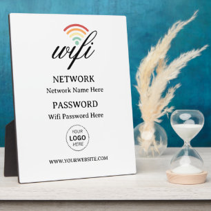 Plaque Photo Mot de passe et réseau Wifi invité personnalisé si
