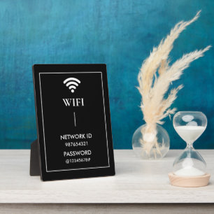 Plaque Photo Mot de passe et réseau Wifi pour entreprise simple