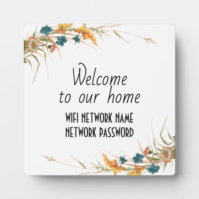 Plaque Photo Mot de passe Wifi (Devant)