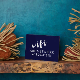 Plaque Photo Mot de passe Wifi bleu marine