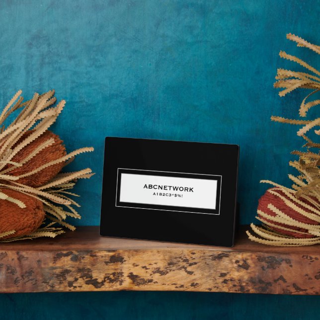 Plaque Photo Mot de passe Wifi noir (Côté)