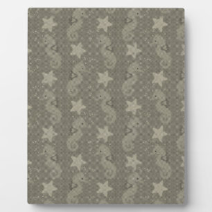 Plaque Photo Motif Antique Seahorse Et Starfish