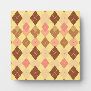 Plaque Photo Motif Argyle Rose Brun Chaud