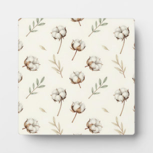 Plaque Photo Motif botanique de fleur de coton doux