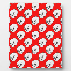 Plaque Photo Motif crâne sur Arrière - plan rouge