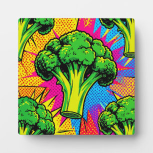 Plaque Photo Motif de brocoli Pop Art vibrant