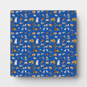 Plaque Photo motif de chat mignon bleu pour amoureux de les cha