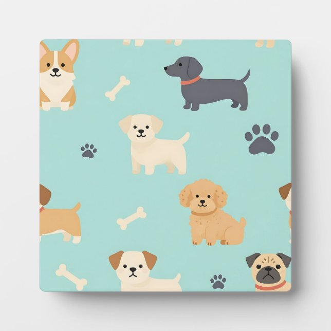 Plaque Photo Motif de chiots mignons (Devant)