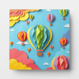 Plaque Photo Motif de ciel de ballons à air chaud colorés