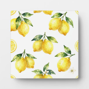 Plaque Photo Motif de citron à l'aquarelle