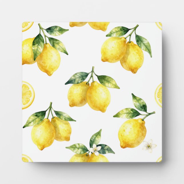 Plaque Photo Motif de citron à l'aquarelle (Devant)
