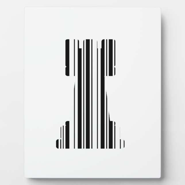 Plaque Photo Motif de code-barres de jeu de pièce d'échecs TOUR (Devant)
