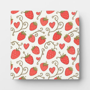 Plaque Photo Motif de cœur de fraise Mignon et fantaisiste