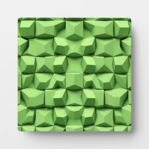 Plaque Photo Motif de cube géométrique 3D vert sauge