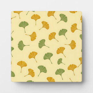 Plaque Photo Motif de feuille de Ginkgo Biloba doré Terreux
