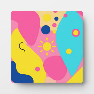 Plaque Photo Motif de formes organiques ludiques et colorées