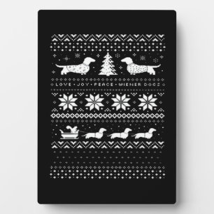 Plaque Photo Motif de pull de Noël pour Dachshunds T-Shi classi