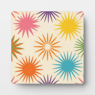 Plaque Photo Motif de rafale d'étoiles coloré du milieu du sièc