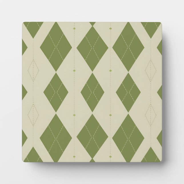Plaque Photo Motif diamant Argyle vert olive (Devant)