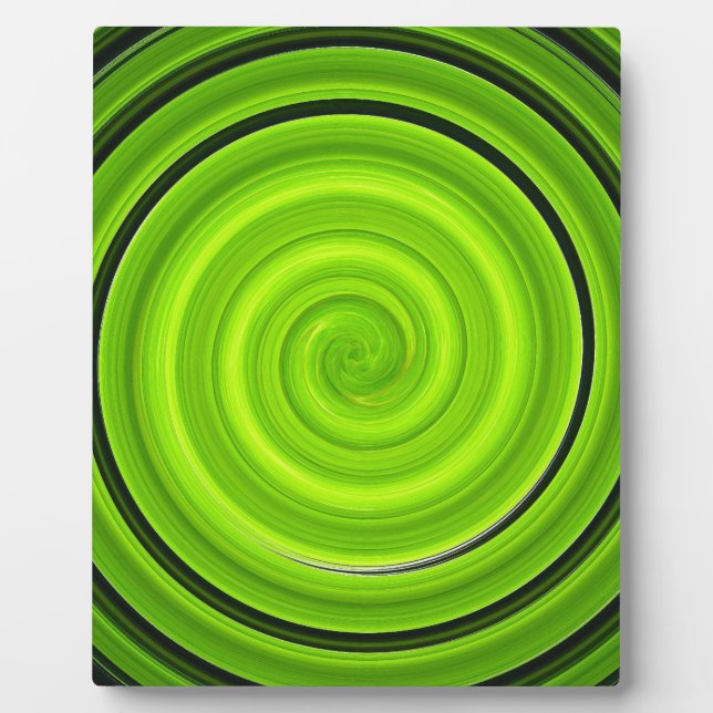 Plaque Photo Motif en spirale noir vert (Devant)