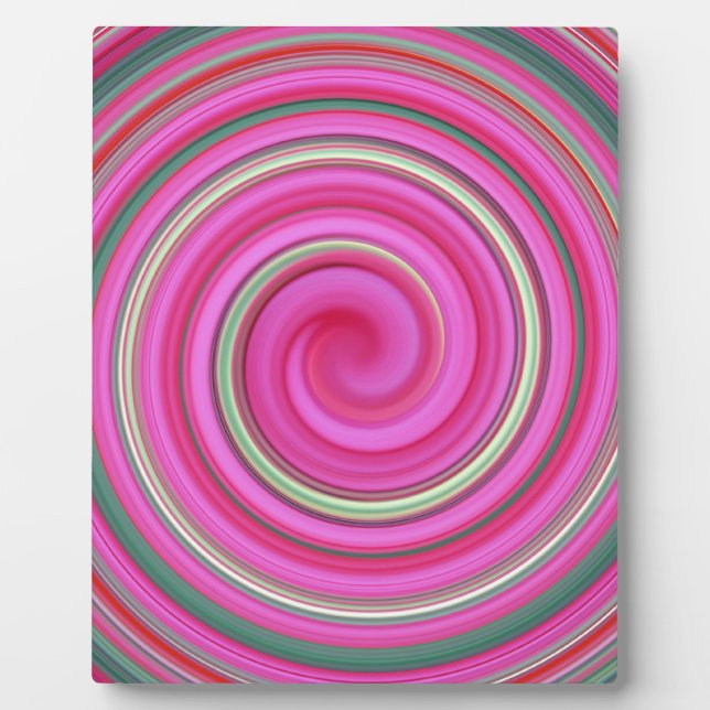 Plaque Photo Motif en spirale rose (Devant)