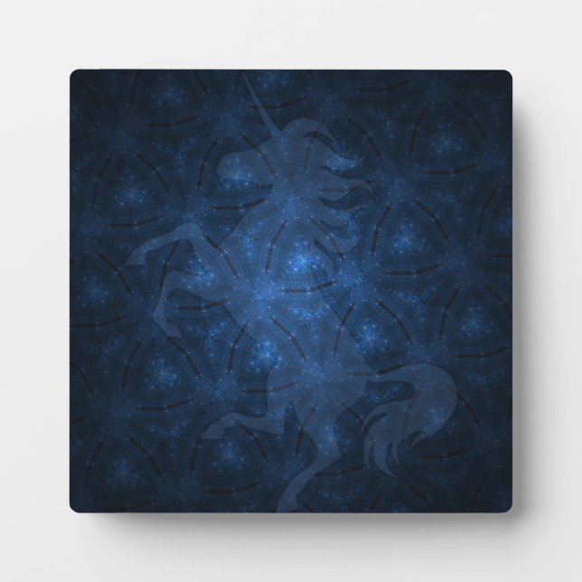 Plaque Photo Motif étincelant avec licorne (Devant)