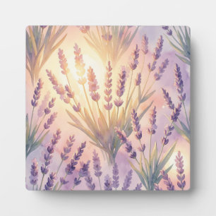Plaque Photo Motif floral lavande violet aquarelle rêveur