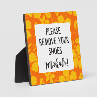 PLAQUE PHOTO MOTIF HULA HAWAIEN (HIBISCUS) EN MELANGE ORANGE