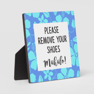 PLAQUE PHOTO MOTIF HULA HAWAIEN (HIBISCUS) PERVENCHE/TEAL