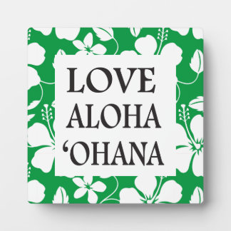 PLAQUE PHOTO MOTIF HULA HAWAIEN (HIBISCUS) VERT- OHANA