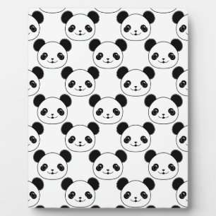 Plaque Photo Motif Kawaii Panda En Noir Et Blanc