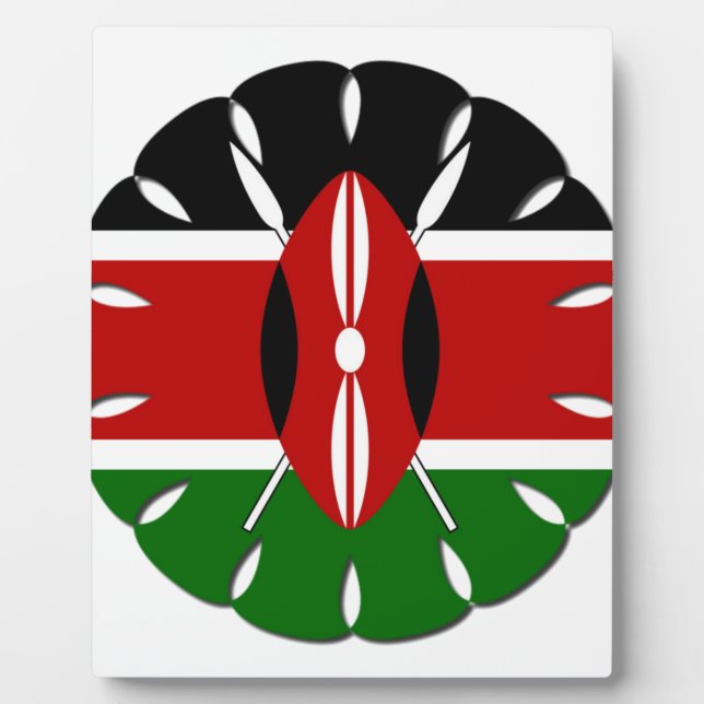 Plaque Photo Motif kenyan rond : un symbole national (Devant)
