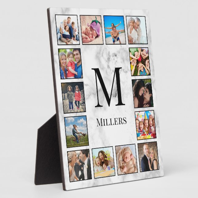 Plaque Photo Motif Marbre blanc en pierre (Côté)