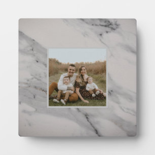 Plaque Photo Motif moderne en marbre blanc gris noir
