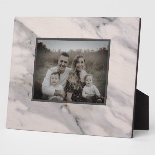 Plaque Photo Motif moderne en marbre noir gris rose