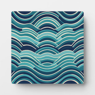 Plaque Photo Motif répétitif de vagues océaniques géométriques