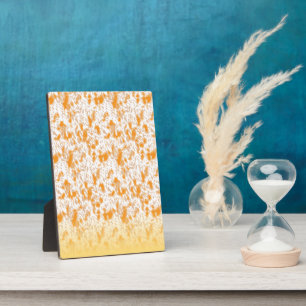 Plaque Photo Motif textile avec orange et gol vibrants