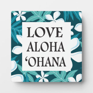 Plaque Photo MOTIF TIARE EN TEAL- "Ohana"