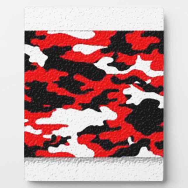Plaque Photo Motifs rouges de camouflage (Devant)