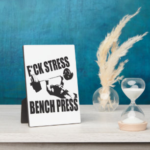 Plaque Photo Motivation de levage - Stress F*CK, presse à banc
