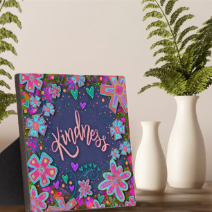Plaque Photo Motivationnel Floral Coeurs de gentillesse Inspiri