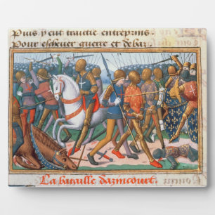Plaque Photo Ms Fr 5054 f.11 The Battle of Agincourt, 1415, fro