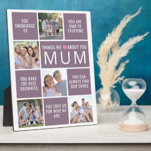 Plaque Photo Mum Things We Love About You Photo Collage
