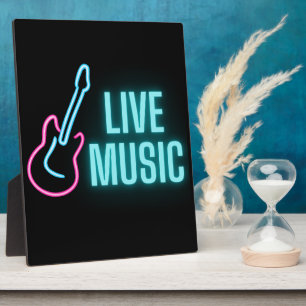 Plaque Photo Musique en direct Neon Guitare