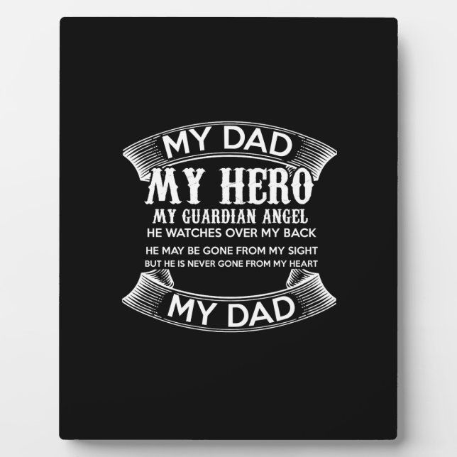 Plaque Photo my my my hero my guardian angel wouch oches over (Devant)